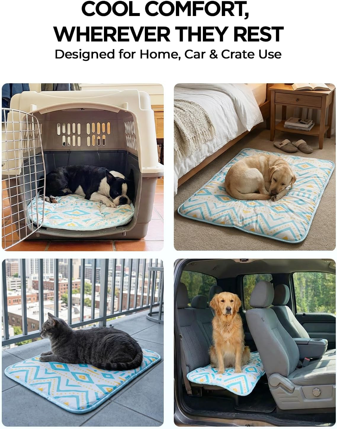 Furrybaby Cooling Mat for Dogs,Stylish Patterns,Self Cooling Indoor Outdoor