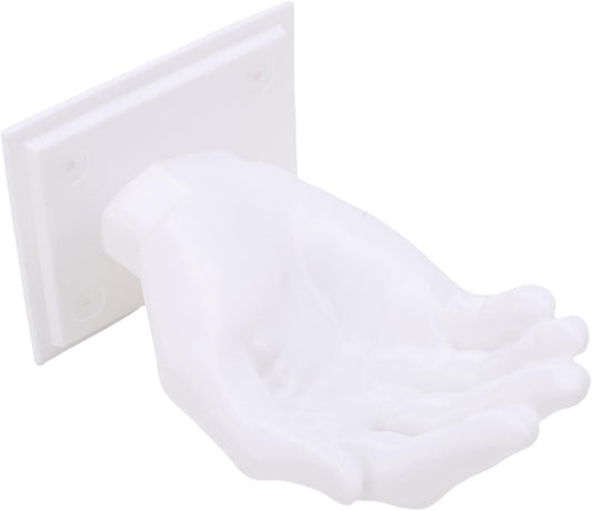 Dpofirs Wall Hook, Hand Shape Wall Mounted Hanger Hook, 3D Printed Hand Shape Key Hanger, Multifunctional Holder, for Coats Bags Towels Home Kitchen Storage (White)