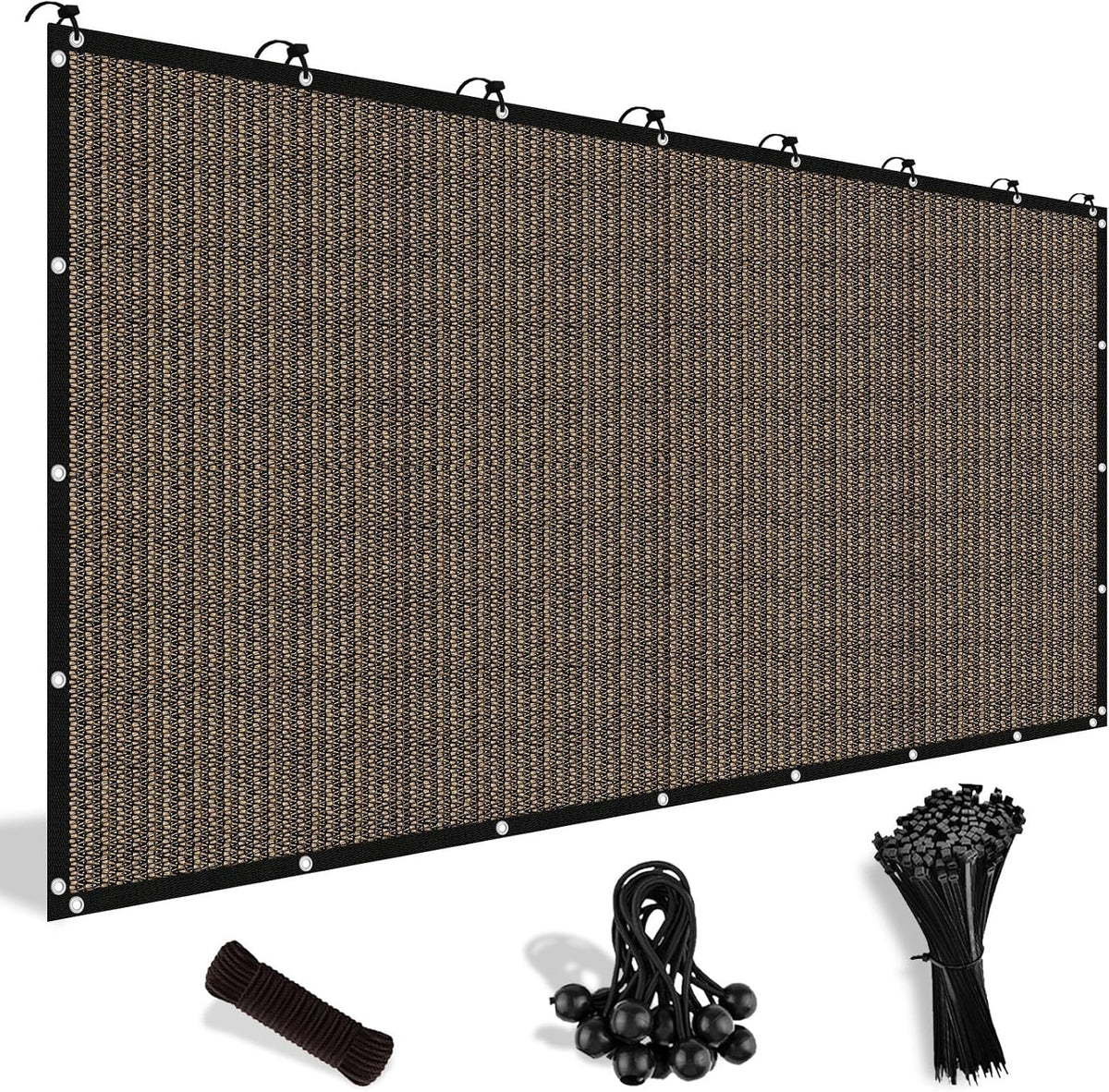 Shade&Beyond Customized Size 90% Sun Shade Cloth with Grommets, 08' X 12' Pergola Shade Cover Canopy, Mesh Tarp Sun Screens for Patio, Outdoor, Garden, Backyard, Mocha, GN02