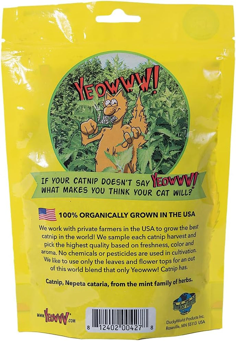 Yeowww! Organically Grown Catnip for Cats - 2Oz Pouch - Premium Leaves & Flower Tops - No Fillers - Chemical-Free - Grown in the USA