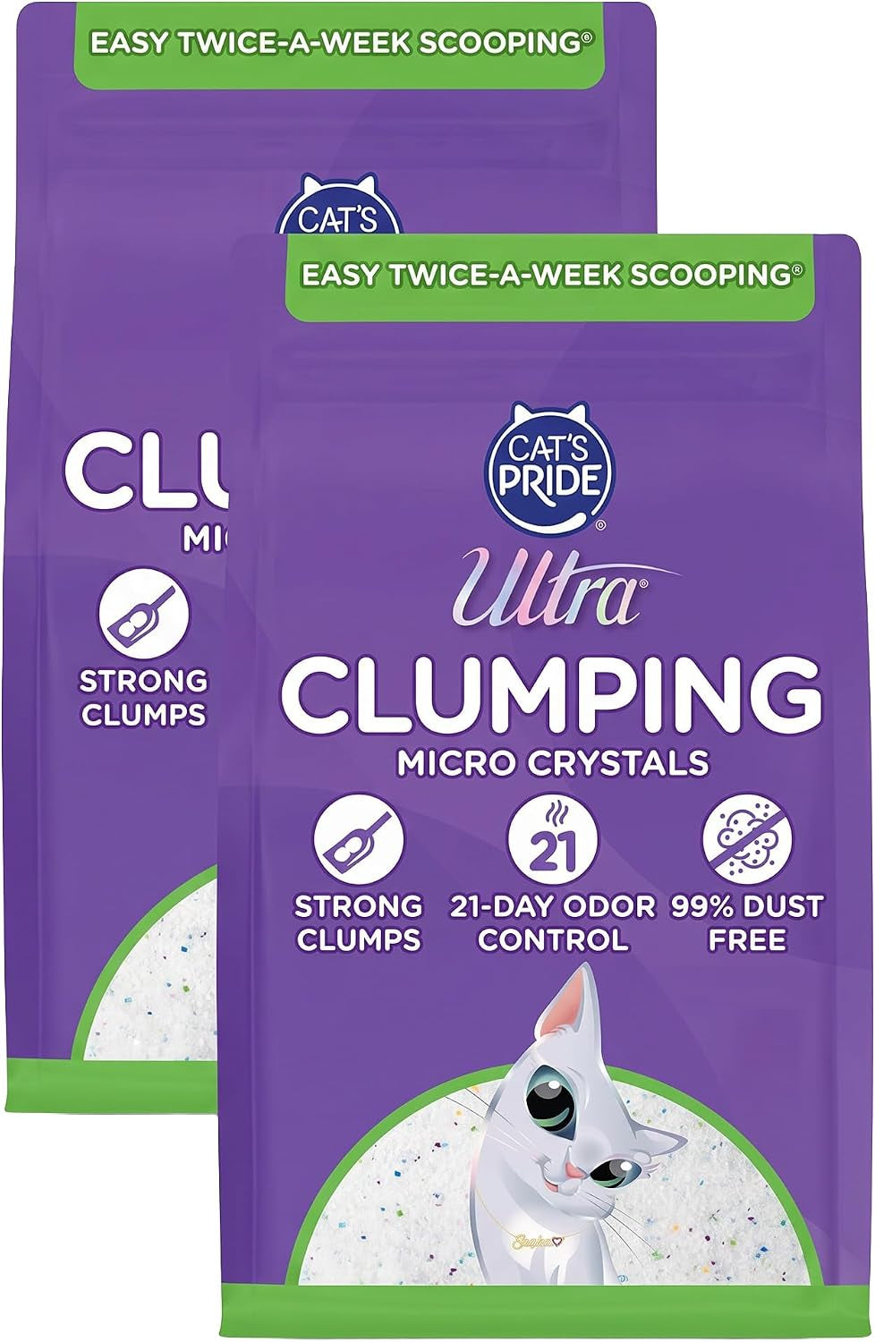 Ultra Pet Clumping Crystal Cat Litter, White Crystals with Multicolor Crystals, 5 Lbs (Pack of 2)