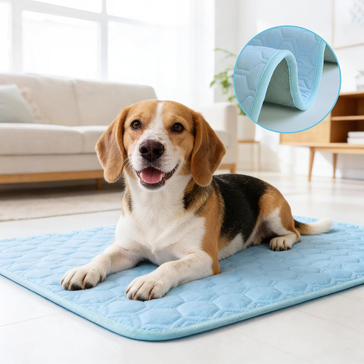 Dog Cooling Mat Ice Silk Washable Non-Slip Pet Summer Pad