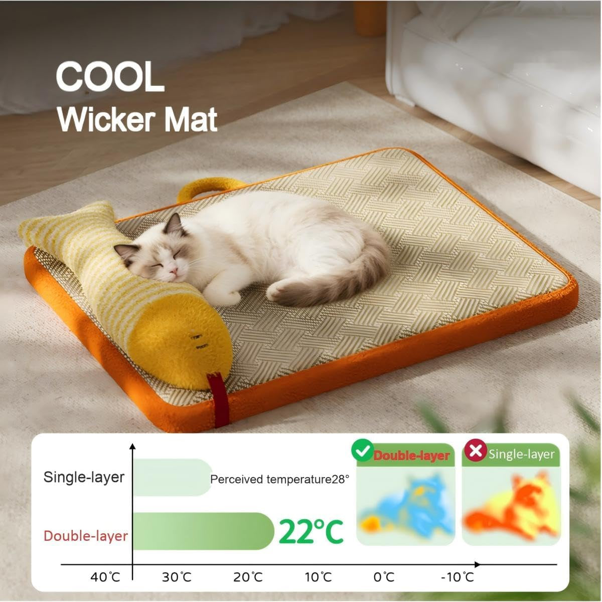 Cat Cooling Mat 19.7"X15.7" for Indoor Cats & Dogs