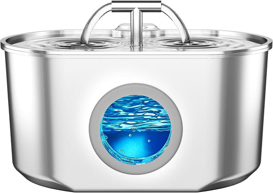 Cat Water Fountain Stainless Steel - 2.2L/74Oz Cat Drinking Fountain