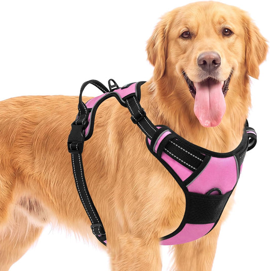 BARKBAY Dog Harness for Large Dog No Pull 2 Leash Clips Dog Vest