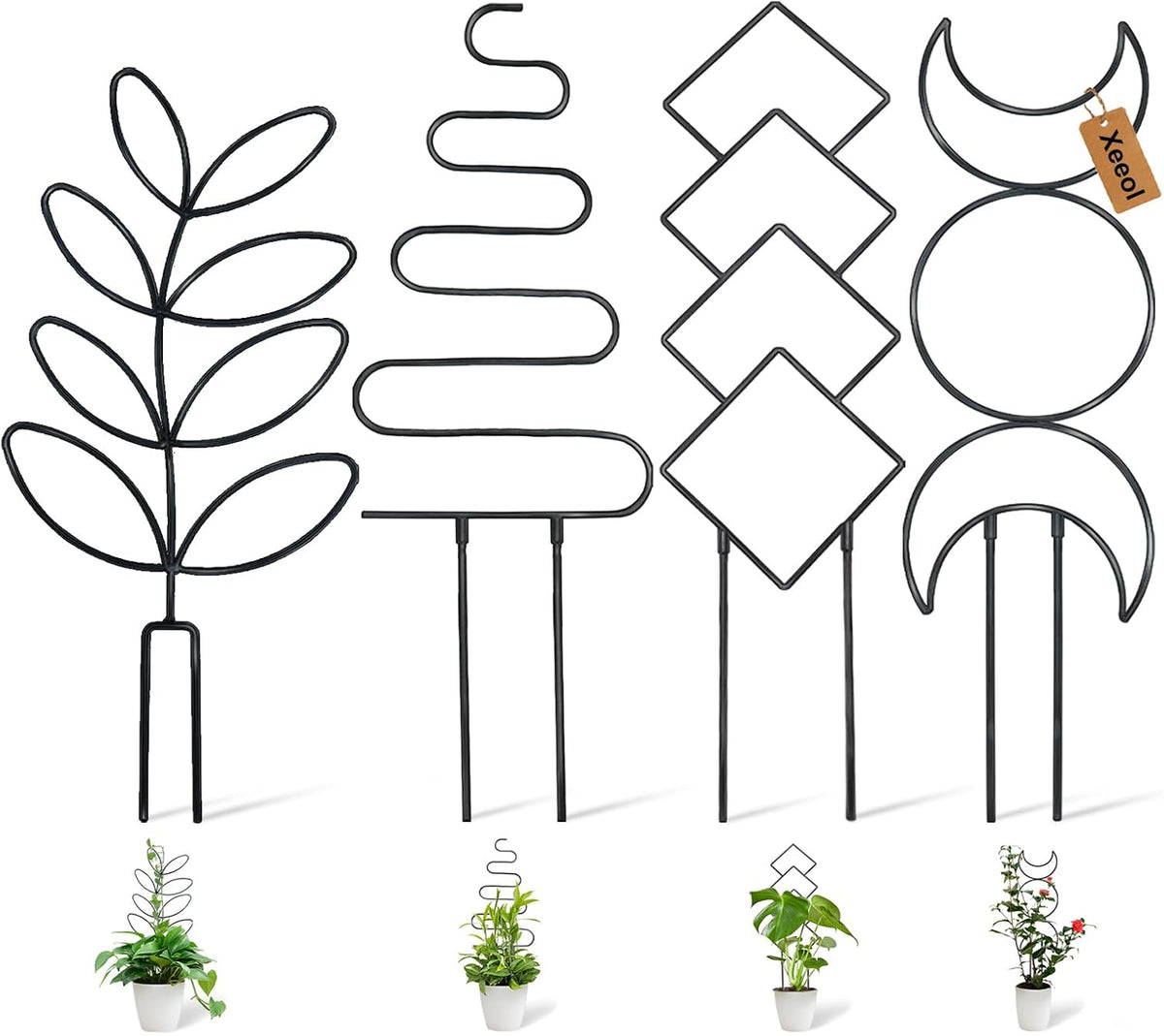 23In Plant Trellis for Climbing Plants Indoor, 4 Shapes