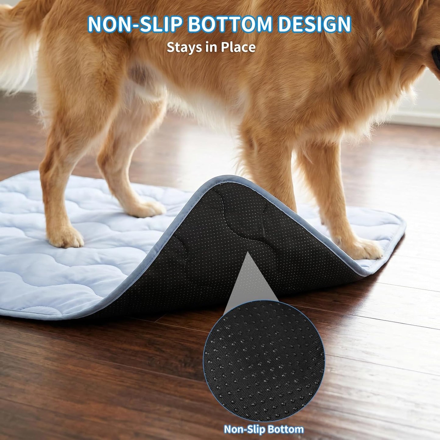 NAMOTEK Washable Dog Cooling Mat Ice Silk Cool Mat for Pet Self Comfortable Blanket Dog Pad