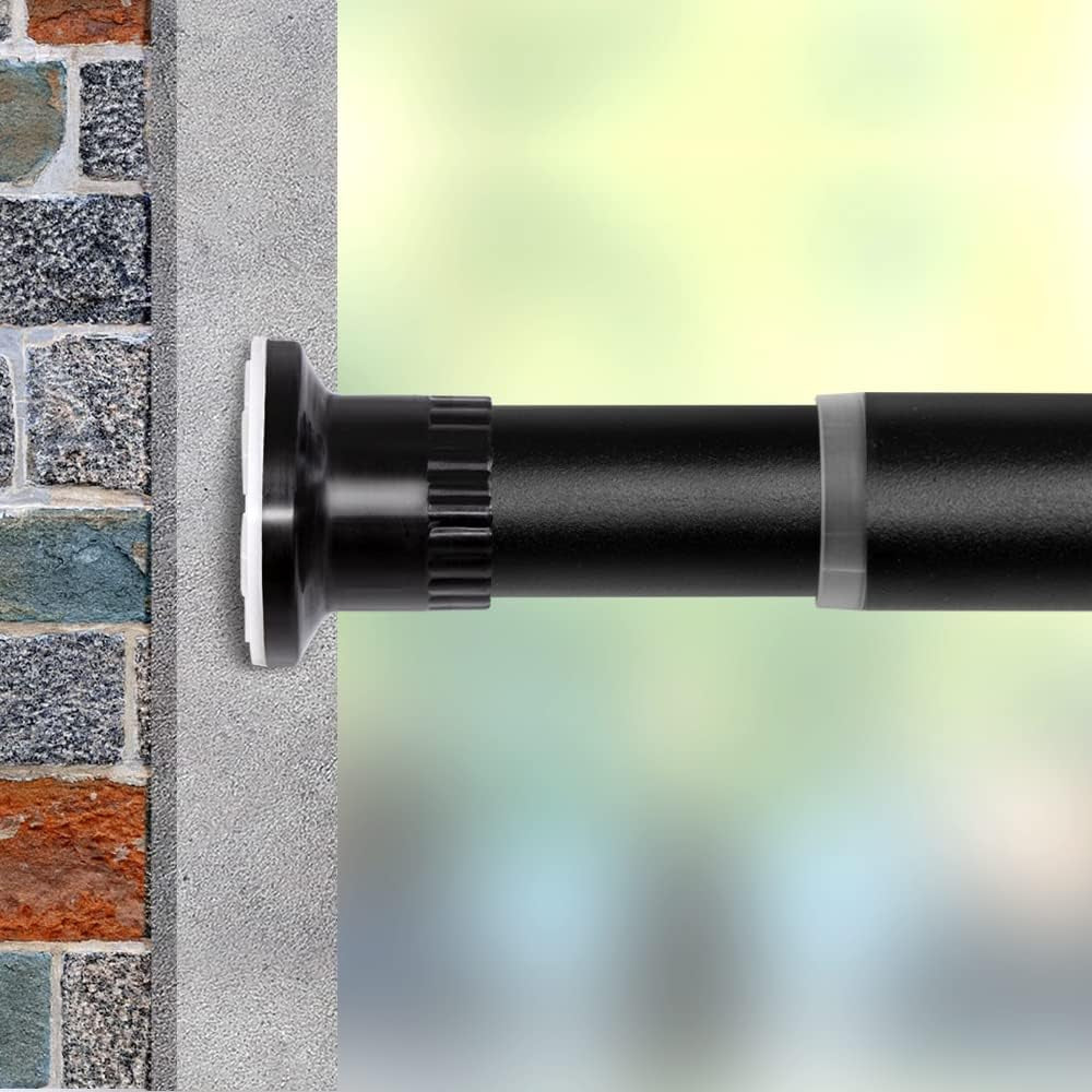 Vailge Room Divider Tension Rods, Premium Curtain Tension Rods,83-122 Inch,No Drilling, Adjustable Large Window Stall Tension Pole-Black