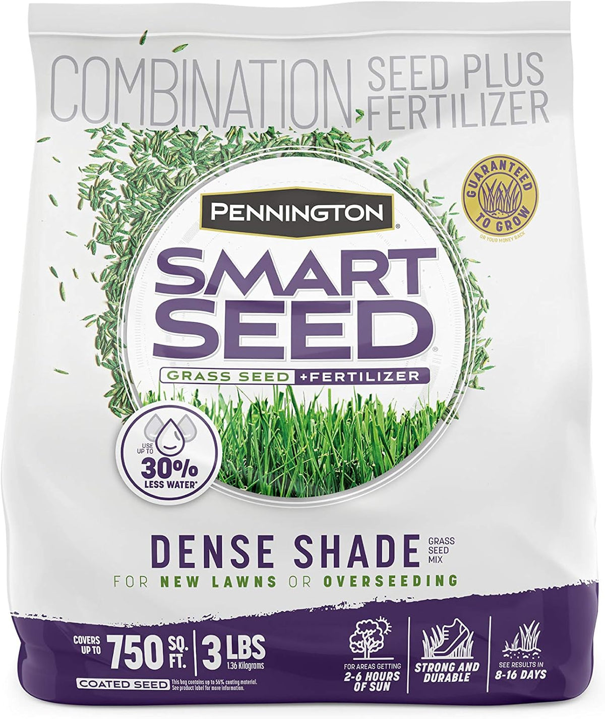 Pennington Smart Seed Dense Shade Mix, Grass Seeds for Lawn, 4/3 Lb