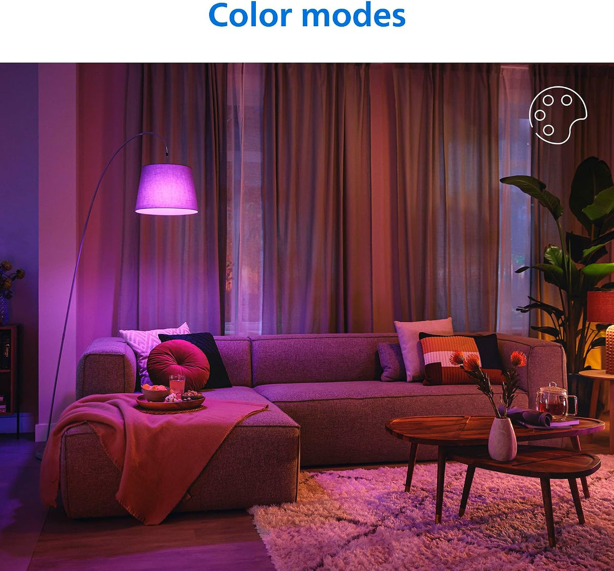 PHILIPS Smart Lighting Connected Light Bulbs, 2-Pack, Color A19 60W 800LM E26 Indoor LED Lights, Smart Bulbs with Motion Detection, Control with Voice or App