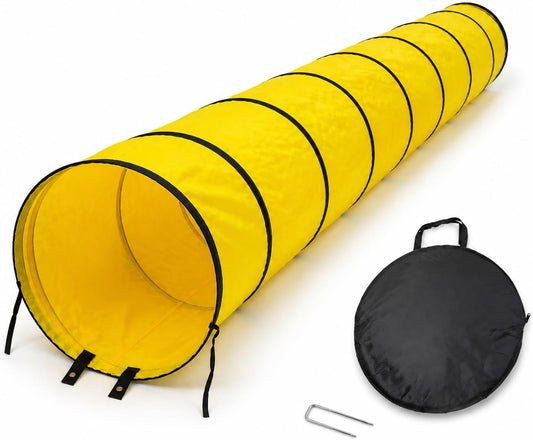 Dog Agility Tunnel, 10 FT Long X 23.6 Inch Diameter, Yellow