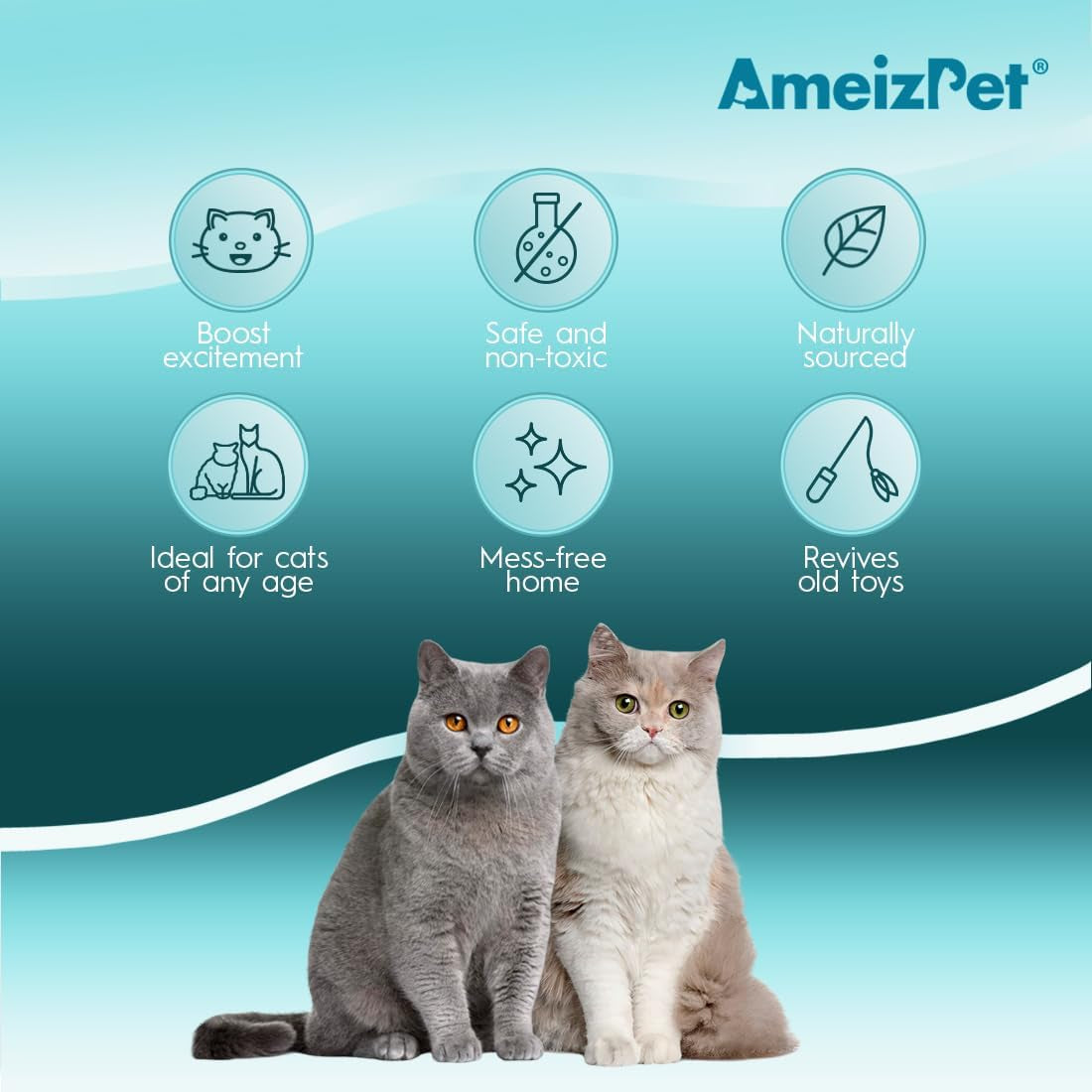 Ameizpet Catnip Spray for Cats, Cat Scratching Sprays, Transparent Cat & Kitten Behaviour Spray 50 Ml (1.69 Oz)