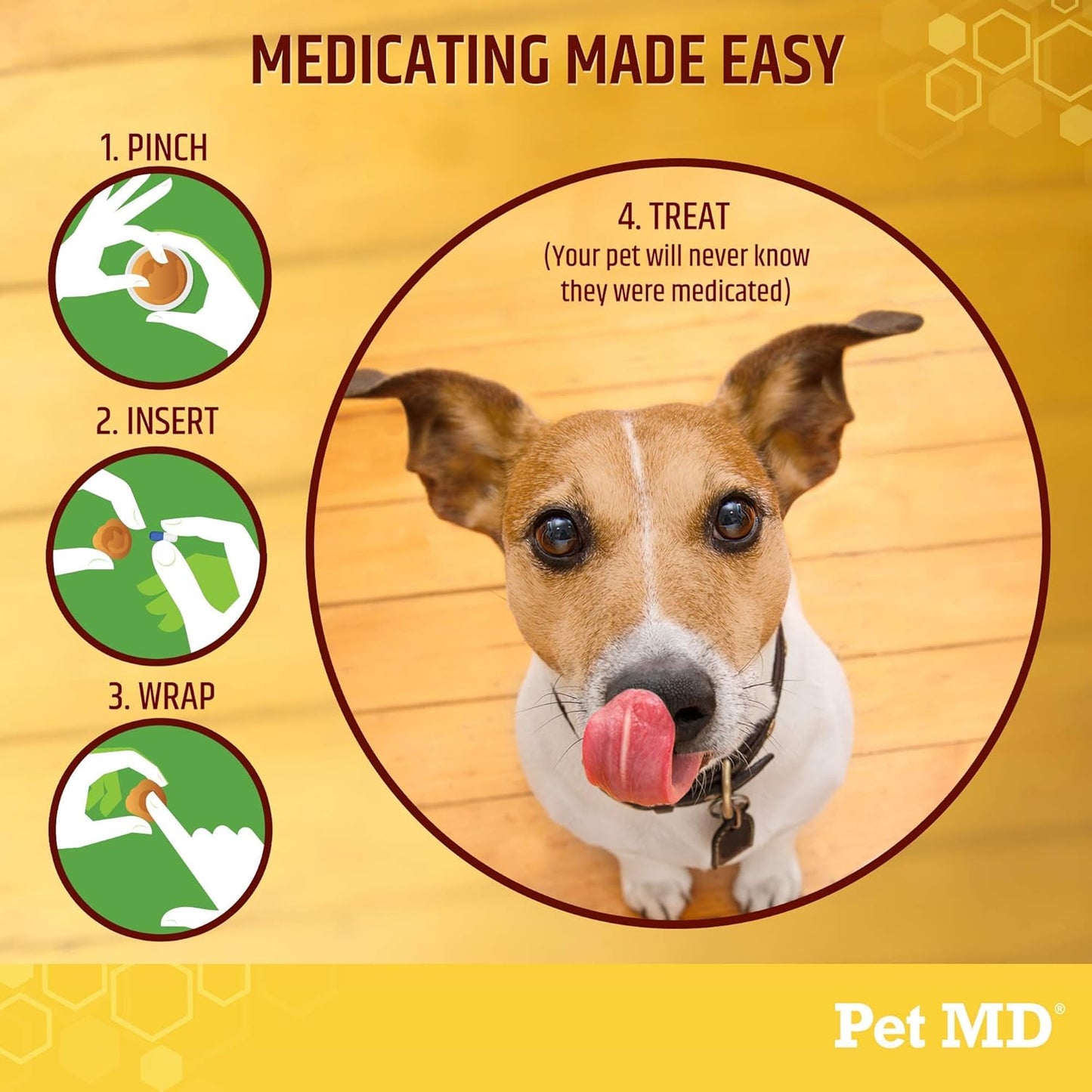 Pet MD Wrap a Pill Cheese & Bacon Flavor Pill Paste for Dogs - Make a Pocket or Pouch to Hide Pills & Medication 4.2 Oz