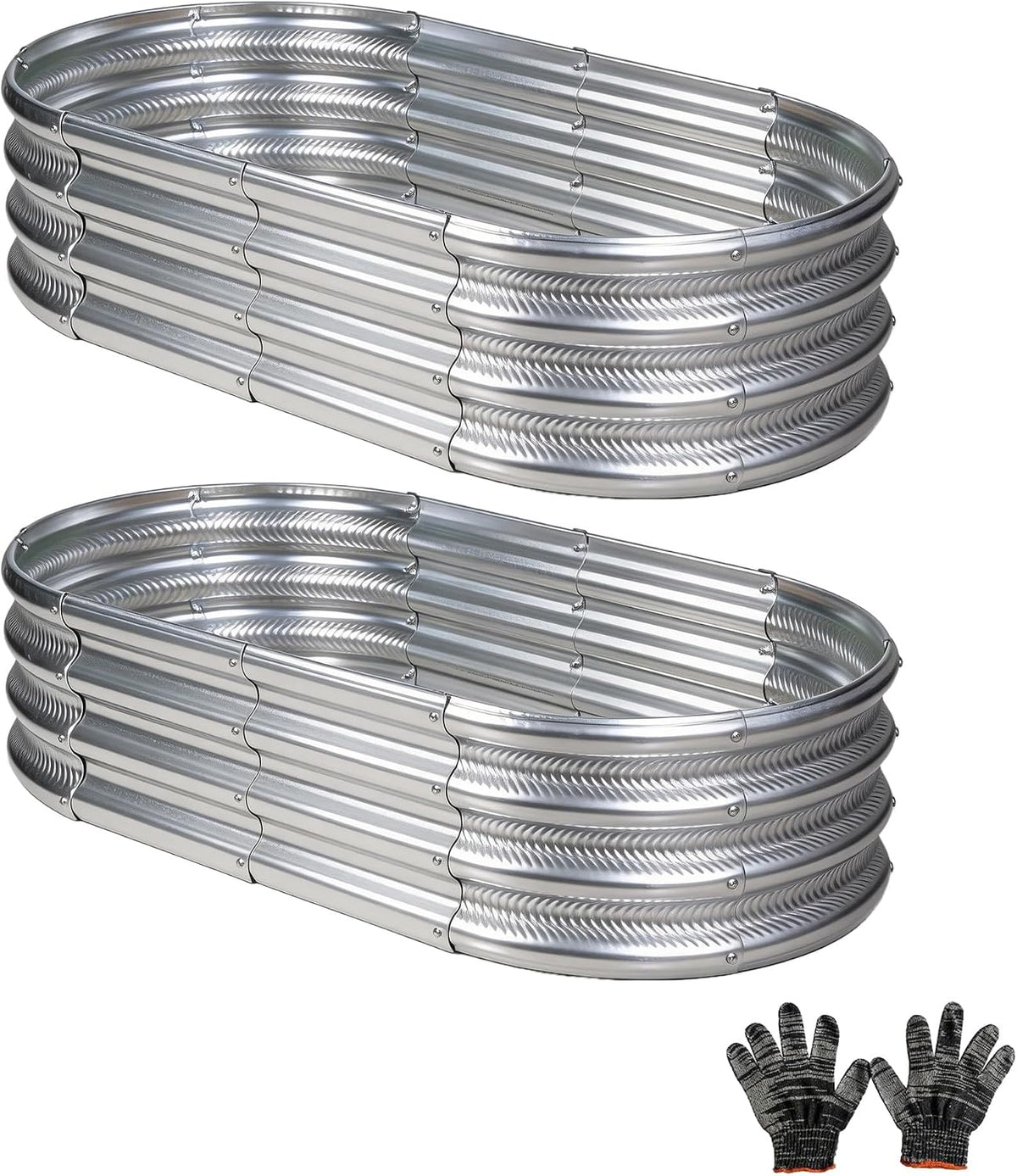 Gartist 2 Pcs 4×2×1 Ft Raised Garden Bed for Outdoor, Easy Assembly Galvanized Planter Box for Vegetables, Flowers & Herbs