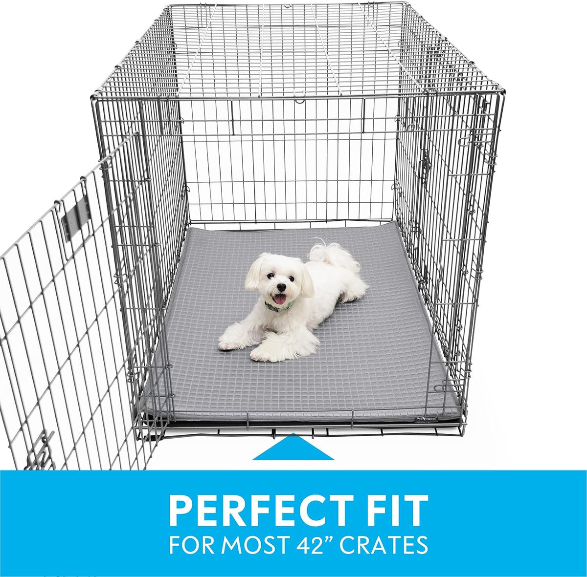 Paw Inspired Cooling Orthopedic Crate Pad, 41X28 Inch, Gray