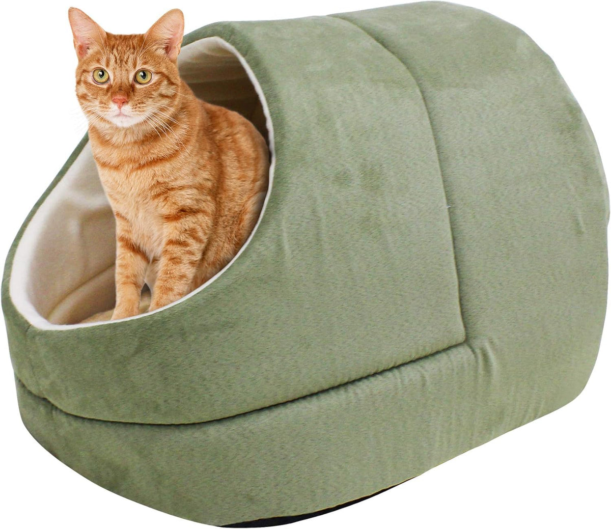 Self Warming Burrow Cat Bed, Washable Pet Hideway House