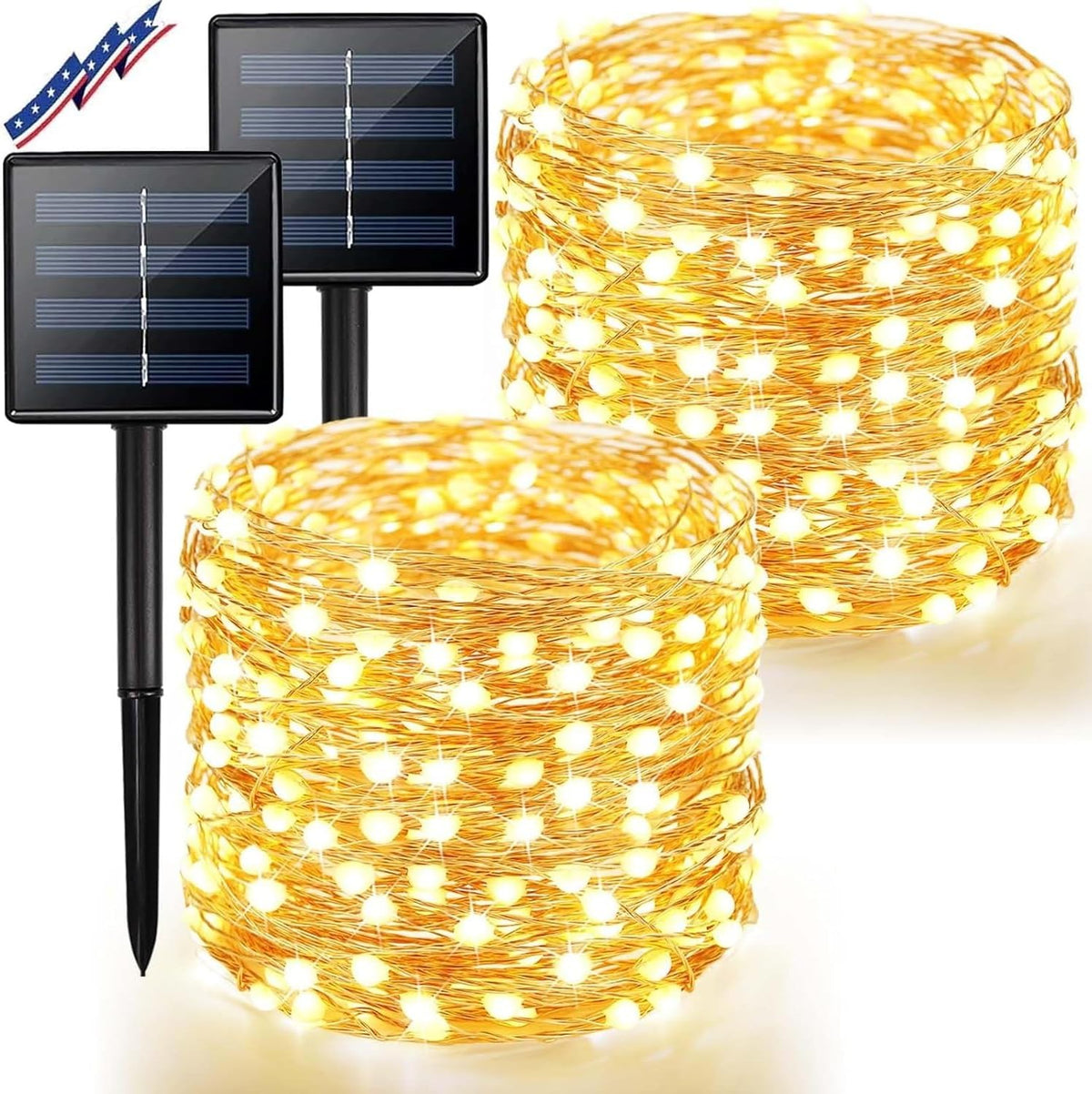 BHCLIGHT Solar String Lights Outdoor, 2 Pack 80 FT 200 LED Fairy Lights