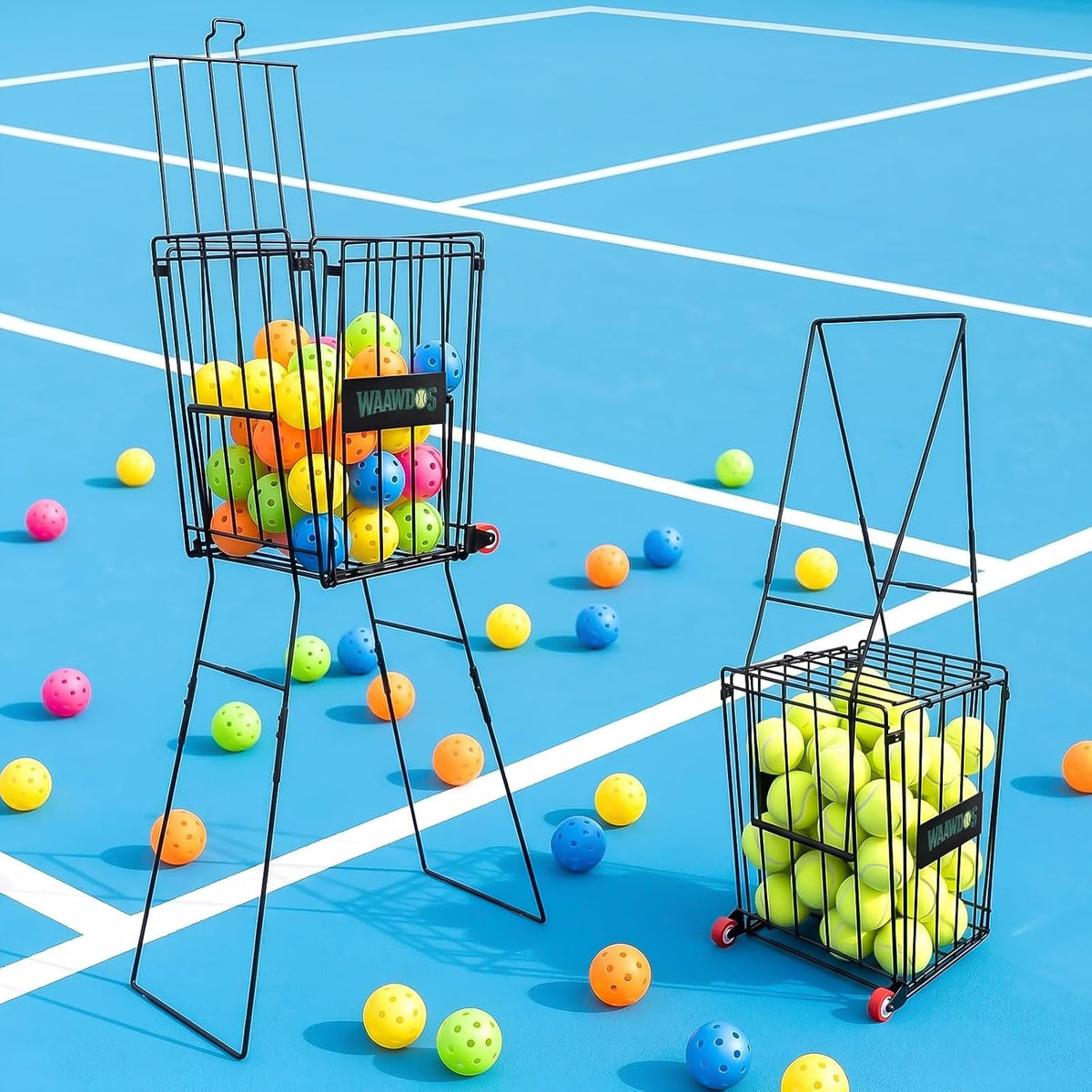Tennis Ball Hopper - Portable Design for Tennis Training & Teaching