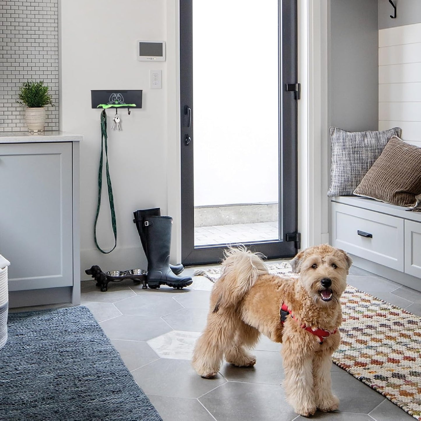 2 Dog Bag Dispensers 1 Lock 8 Small Rolls of Poop Bags
