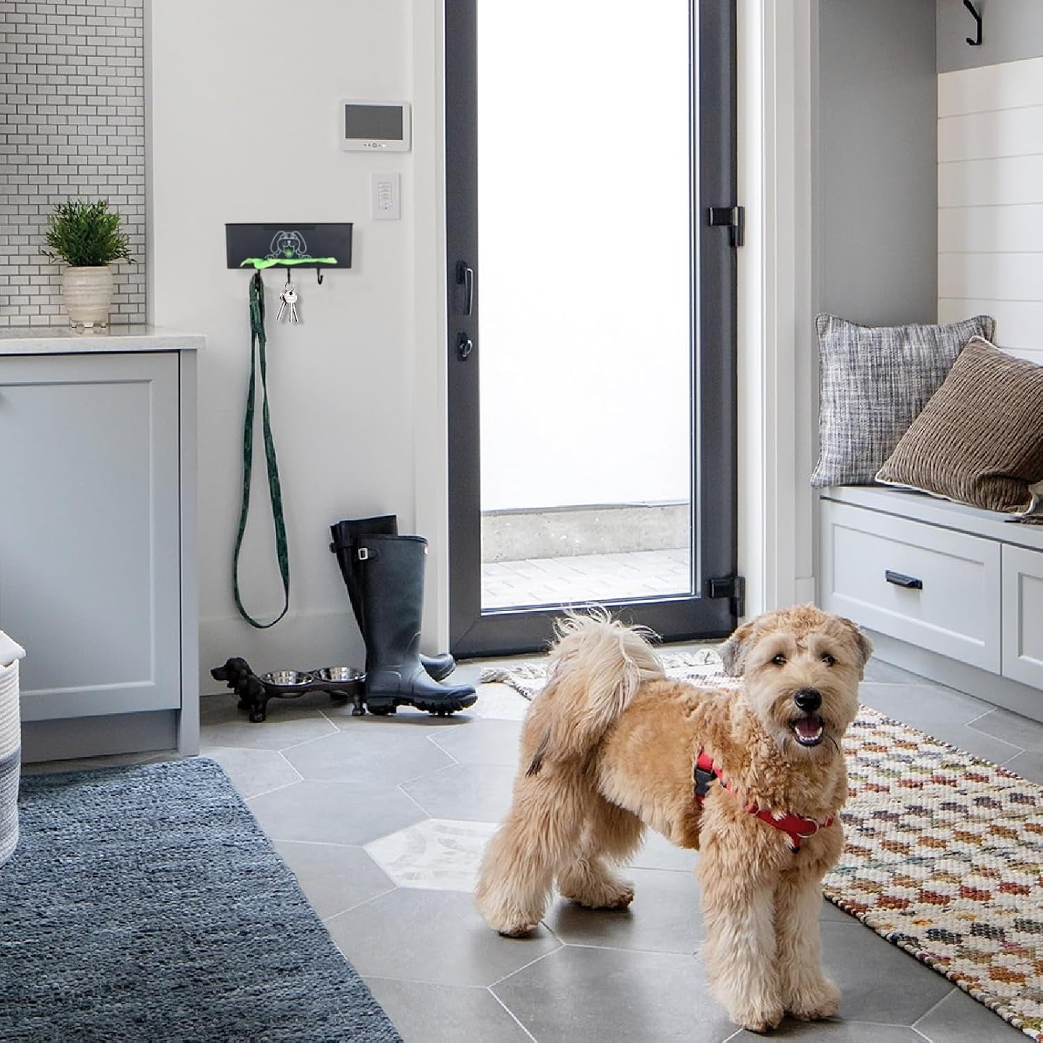 2 Dog Bag Dispensers 1 Lock 8 Small Rolls of Poop Bags