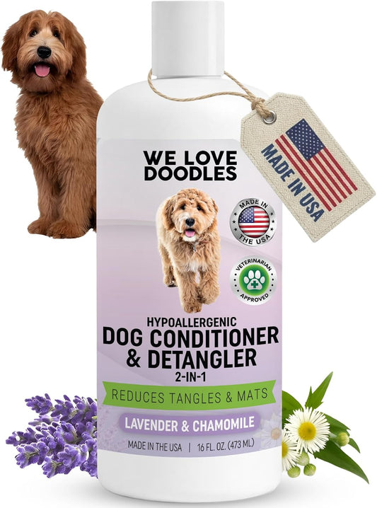 2-In-1 Dog Conditioner & Detangler, for Doodles & Poodles, Lavender, 16OZ