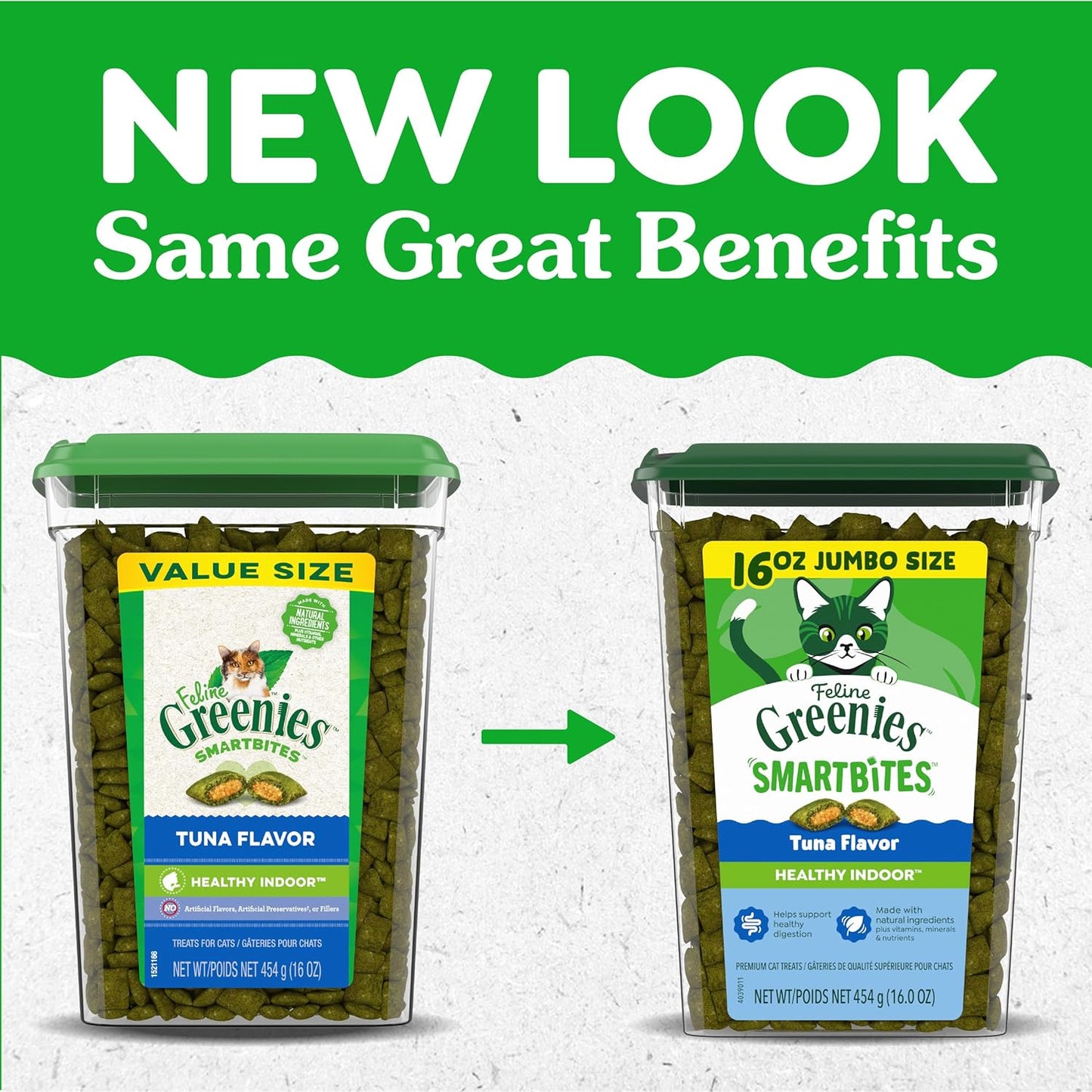 Greenies Feline Smartbites, Cat Treats Healthy Recipe, Indoor Cat Treats, Tuna Flavor, 16 Oz. Tub