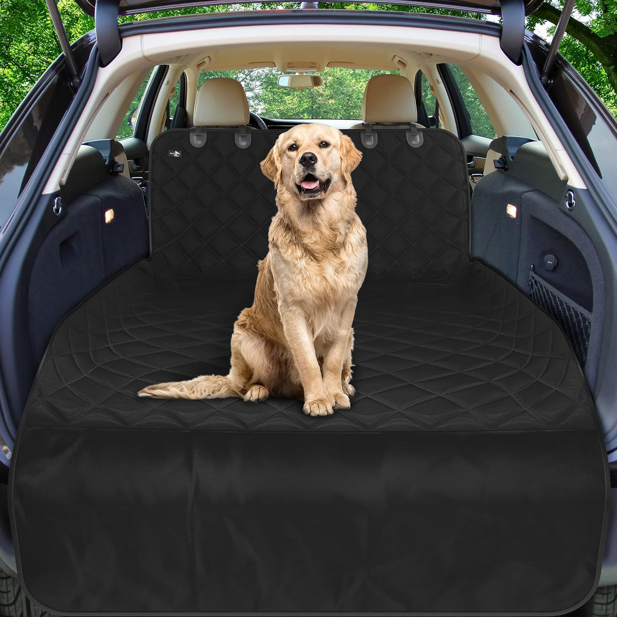 Active Pets Cargo Liner for Dogs, Durable Non Slip Vehicle Seat Cover, Protects against Dirt & Fur, Pet Cargo Liner for SUV & Trucks, Large Size Trunk Cover for Dogs Universal Fit - Black