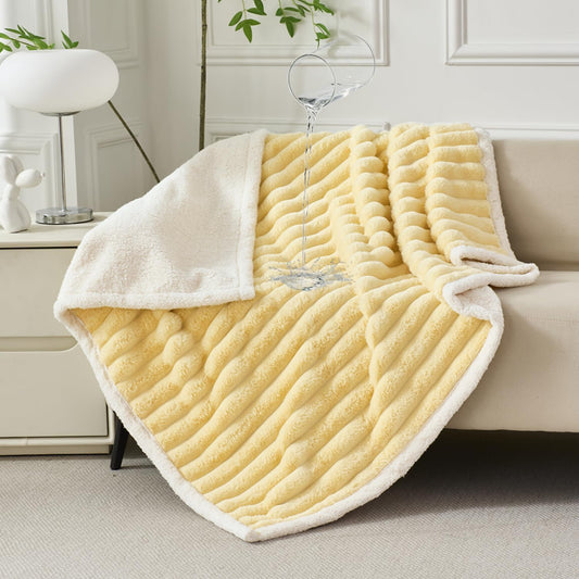 PERFEMET Yellow Emotional Support Blanket for Large Dog, Waterproof Security Calming Blankets High Visibility for Dogs, Washable Pet Separation Anxiety Reduce Calming Throw Blankets, 50"X60", Yellow