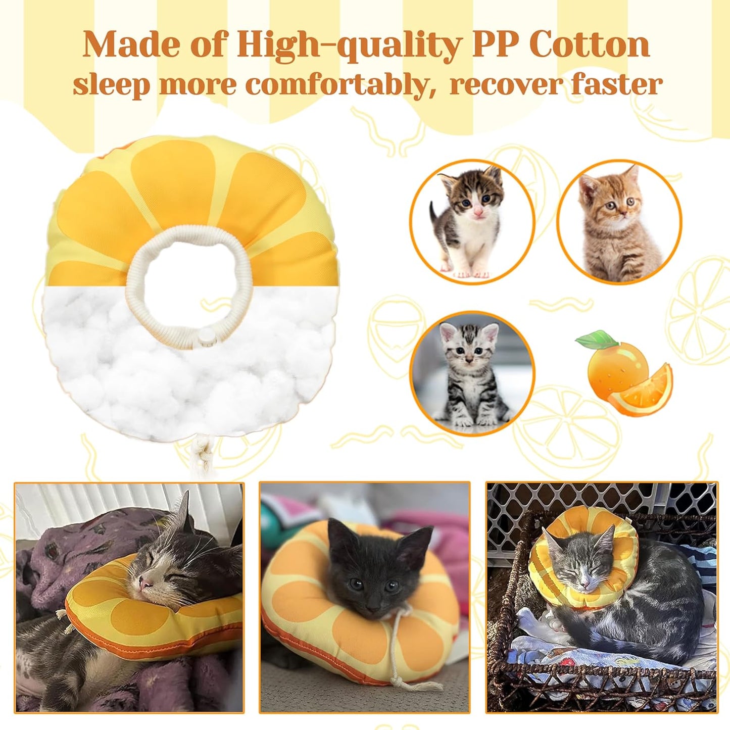 Kitten Cones after Surgery 0-6 Months, Donut Extra Small Kitten Cone Collar Soft to Stop Licking Neck, Elizabethan Kittens E Collar for Recovery, Xs Small Cat Cone Spray, Pet Soft Cone for Cats