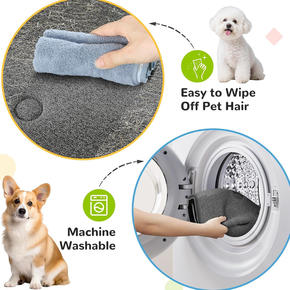 Indestructible Chew Proof Dog Bed, Heavy Duty Dog Crate Pad for Aggressive Chewers, Rip-Resistant Kennel Mat, Machine Washable Durable Pet Bed for Indoor Outdoor Use (L:41X27In)