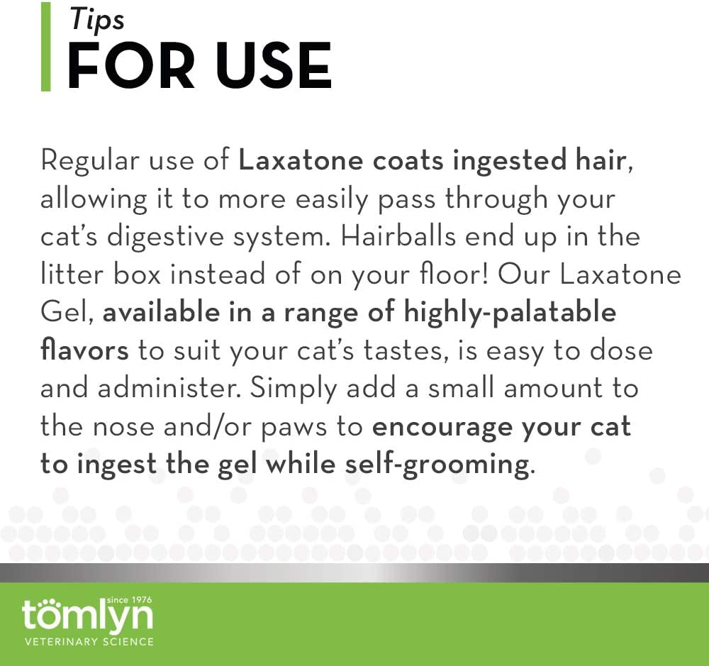 Tomlyn Laxatone Catnip-Flavored Hairball Remedy Gel for Cats, 4.25Oz