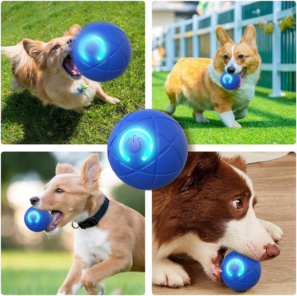 Interactive Ball Toy for Pets, 2026 New Interactive Dog Ball, Upgraded Automatic Dog Ball, Portable Indoor Active Ball Toy for Cats, Fun Small Breed Interactive Ball Toy for Small Dogs (Blue)