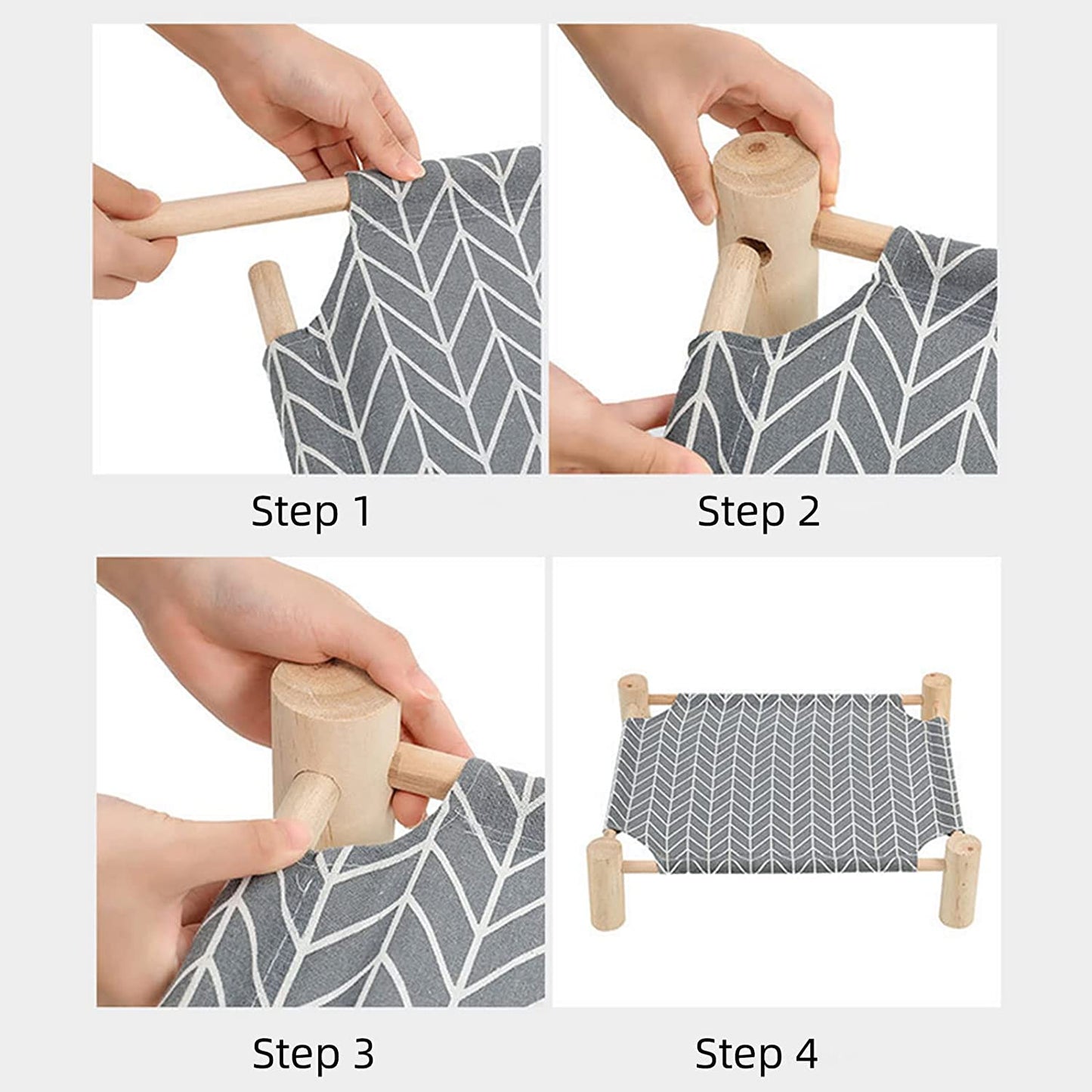 Patas Lague Cat and Dog Hammock Bed for Small Dogs, Brethable Wooden Cat Pet Rabbit Elevated Cooling Outdoor Bed Cots Furniture for All Seasons Arrow