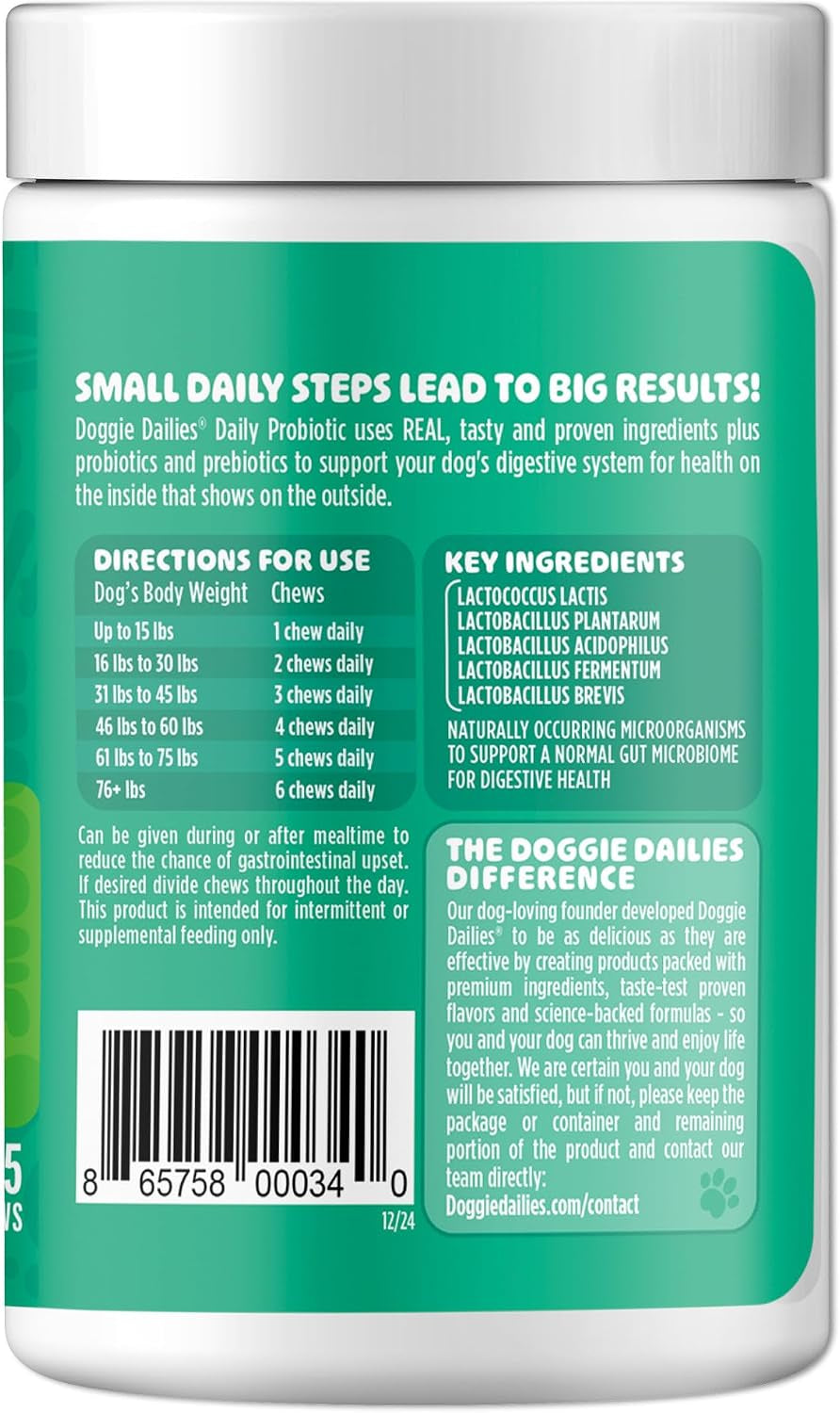 Doggie Dailies Probiotic Soft Chews for Dogs, Pumpkin, 225 Count