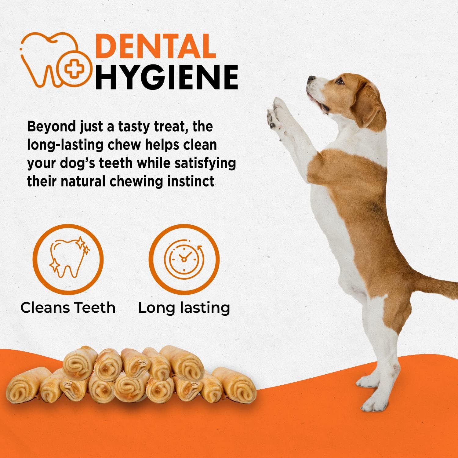 Canine Naturals Chicken Recipe Chew - Rawhide Free Dog Treats - Made from USA Raised Chicken - All-Natural and Easily Digestible - 5 Pack of 7 Inch Large Rolls for Dogs 50-75Lb