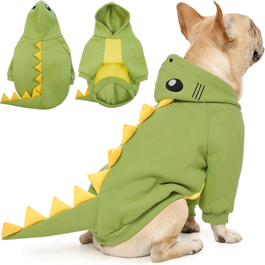 QBLEEV Dog Dinosaur Costume, Dog Halloween Costume with Hoodie