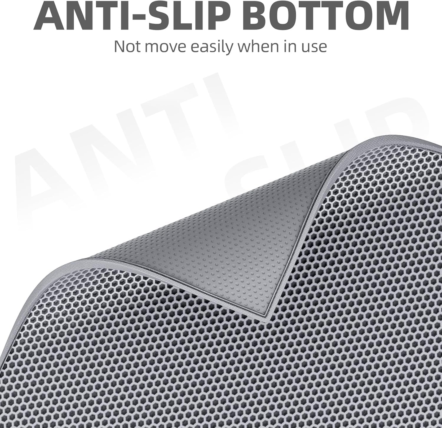 ESTHELLO Cat Litter Mat Honeycomb Double Layer Design 24’’ X 15’’ Gray