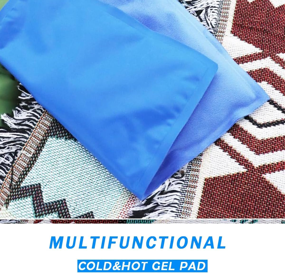 Cooling Pad Mat for Pillow - Cold Injuries Relief, Perfect for Night Sweats, Migraines, Fevers, Hot Flashes - Reusable (Blue)