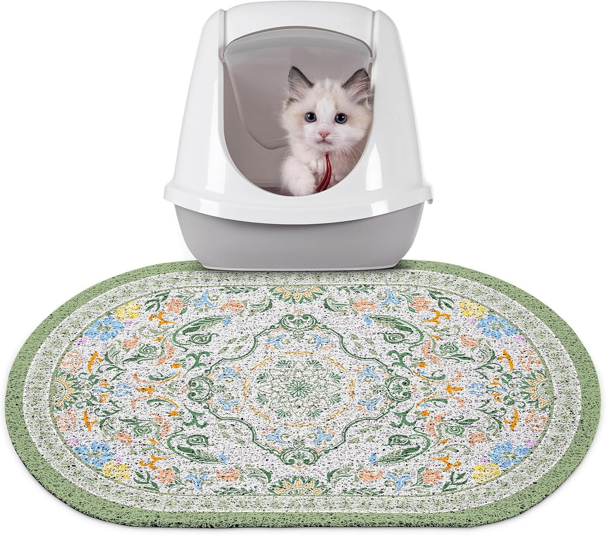 Bienbee Cat Litter Mat, 24" X 15" Dense Trapping Mesh for Litter Boxes