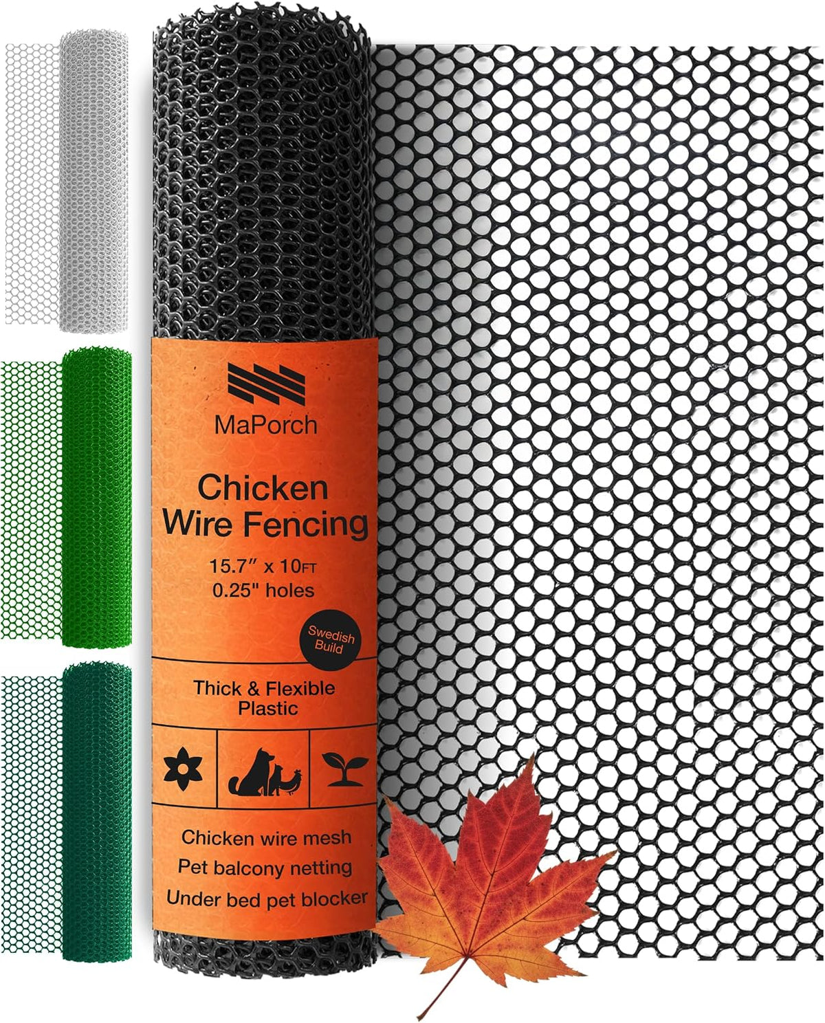 Maporch Plastic Chicken Wire Fencing, under Bed Blocker for Pets, Black 1Pk