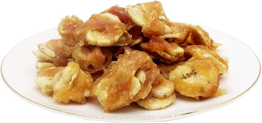 Dog Treats Chicken Wrapped Banana Dog Chews Puppy Training Snacks, Rawhide Free Treats 1Lb/454G