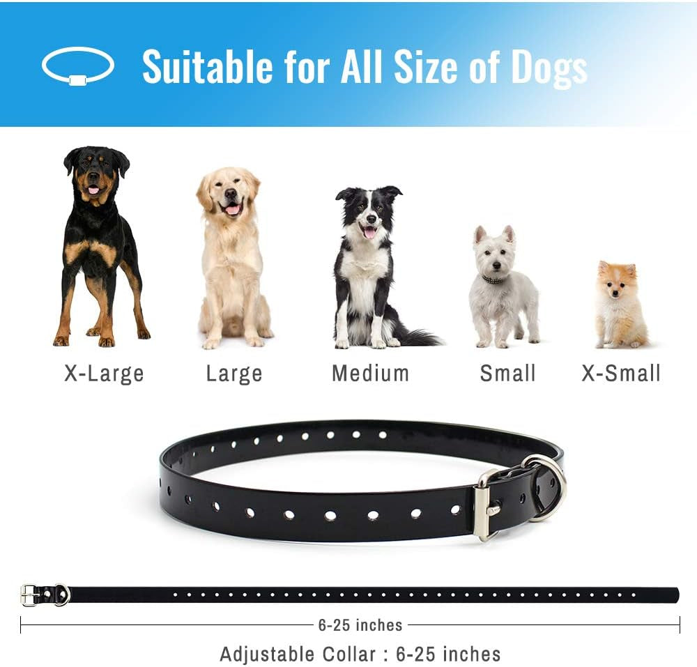 Petrainer Training Collar for Dogs - Waterproof Rechargeable Dog Training E-Collar with 3 Safe Correction Remote Training Modes, Static, Vibration, Beep for Dogs Small, Medium, Large