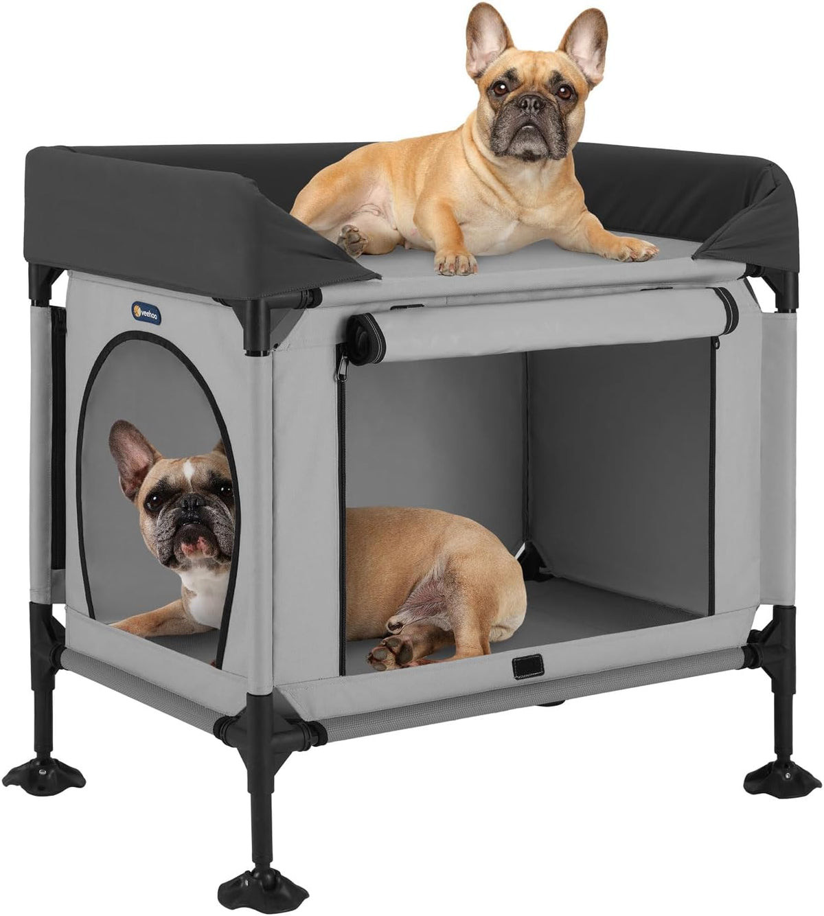 Veehoo Bedside Dog Bed, Dog Bassinet Bunk Beds for Small Dogs