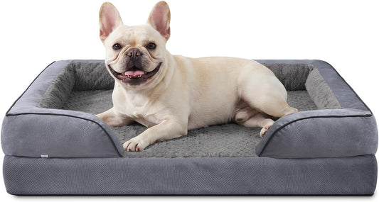 INVENHO Orthopedic Dog Bed Medium Size Dog, Waterproof Egg-Crate Foam Couch with Washable Removable Cover, Waterproof Lining and Nonskid Bottom