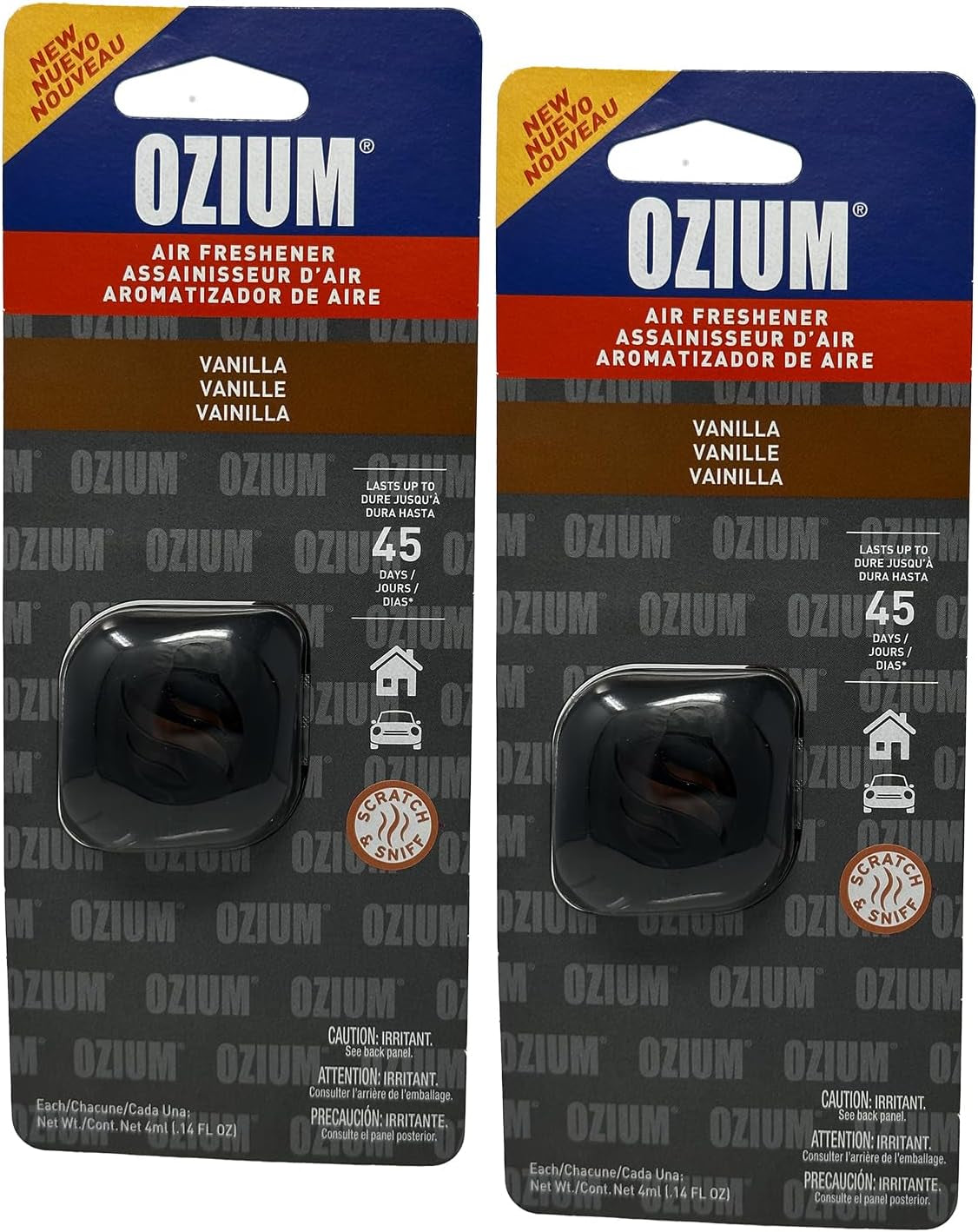 Ozium Membrane Car Vent Clip AC Air Fresheners Car Air Freshener and Car Odor Eliminator (Vanilla, 2 Packs)