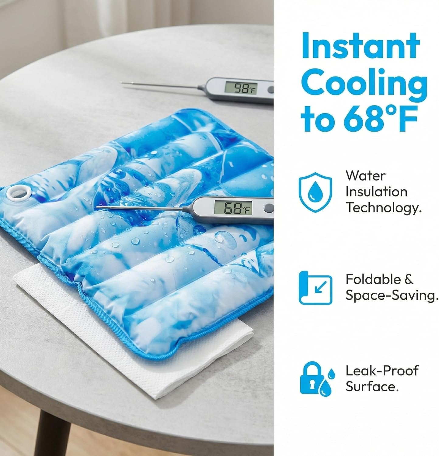 Dog Cooling Mat 2.0, Double-Sided Non-Slip Pet Cooling Pad, Washable and Durable, Indoor & Outdoor Summer Cooling Mat for All Pets, Keep Dogs and Cats Cool and Comfortable (17.7" X 17.7")
