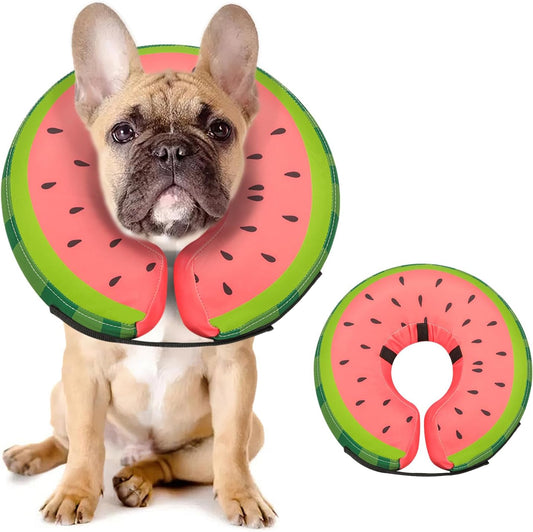 MIDOG Soft Inflatable Dog Cone, Donut E-Collar Alternative for after Surgery, Prevents Licking, Allowing Normal Eating & Vision, Comfortable Recovery Collar for Small Medium Large Dogs & Cats, Red-M