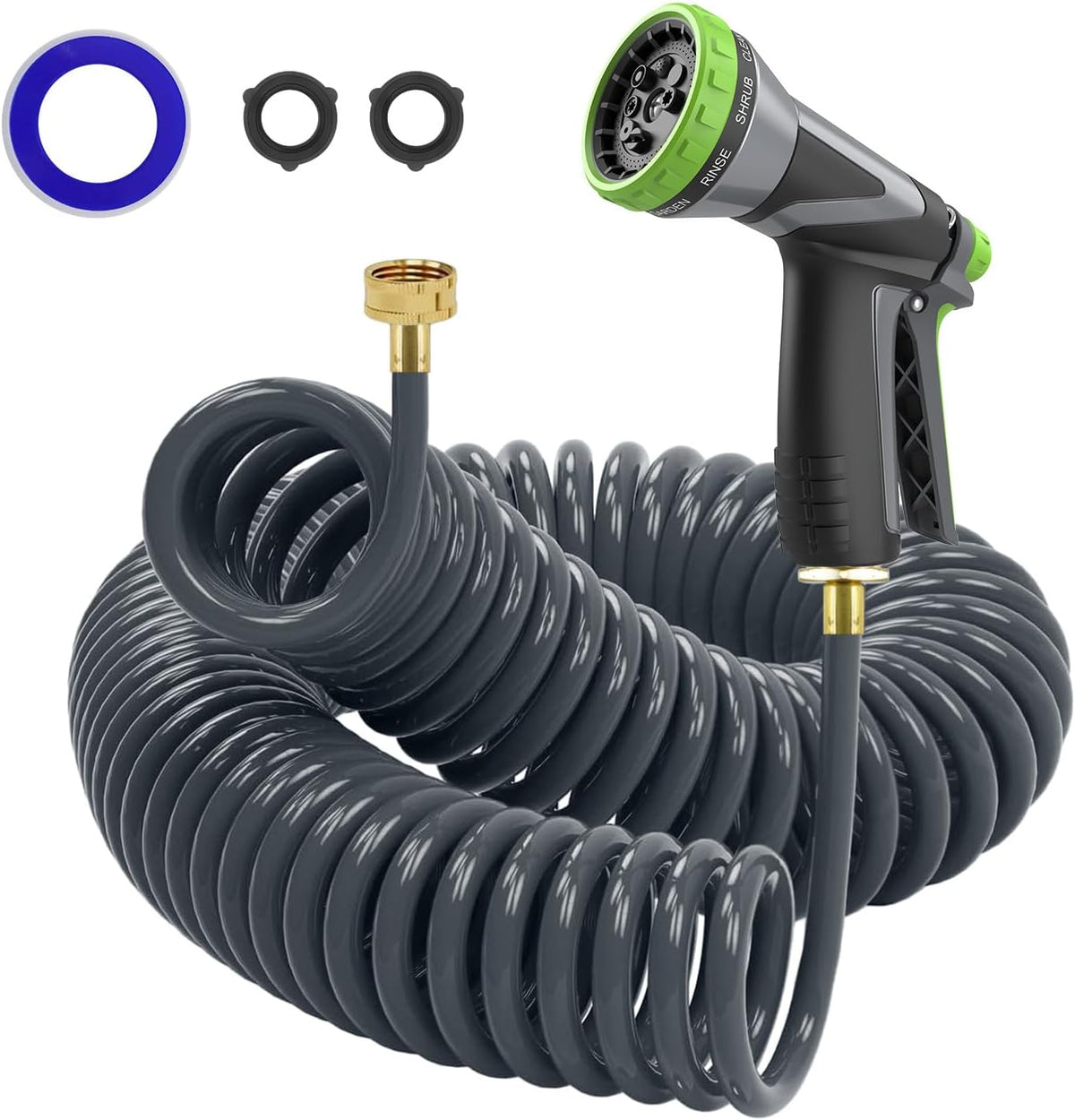 Coil Hose,3/8" EVA Coil Garden Hose 75 Ft,Curly Water Hose