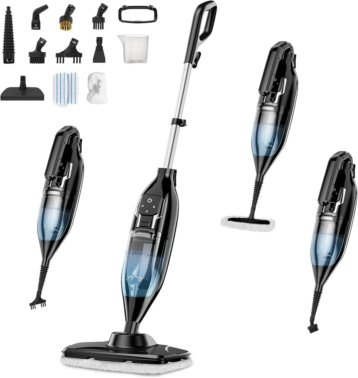 Steam Mop, 12-In-1 Powerful Handheld Steam Cleaner Detachable Steam Mops for Floor Cleaning, 565ML Removable Tank, 23FT Power Cable, Multipurpose Steamer for Hardwood, Tile, Grout, Furniture