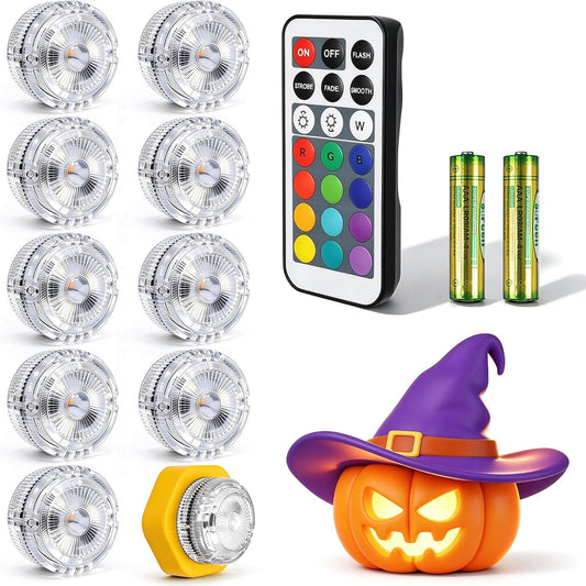 Submersible LED Lights with Remote, IP68 Waterproof Mini Tea Lights